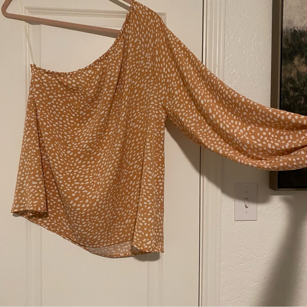 One shoulder silk top